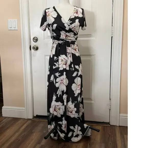 Women’s Small long wrap skirt with cropped crisscross wrap and tie top tropical - Picture 7 of 10